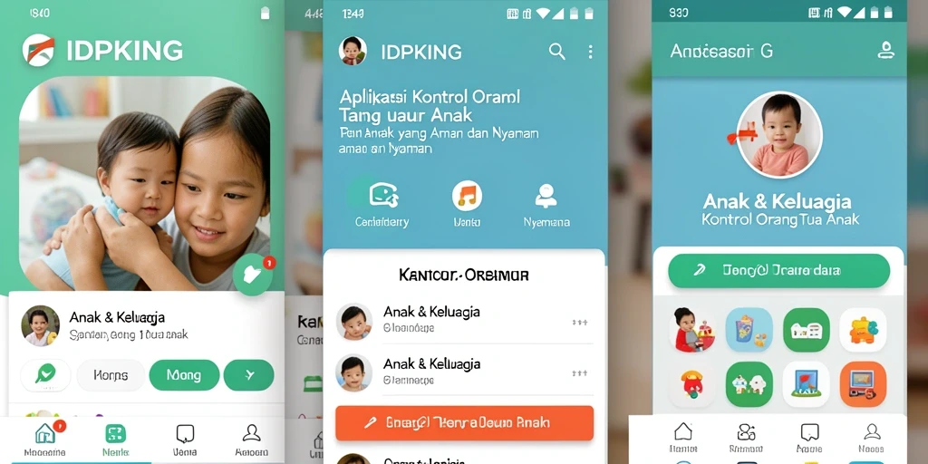 Tampilan antarmuka aplikasi Kontrol Orang Tua yang sederhana dan informatif.