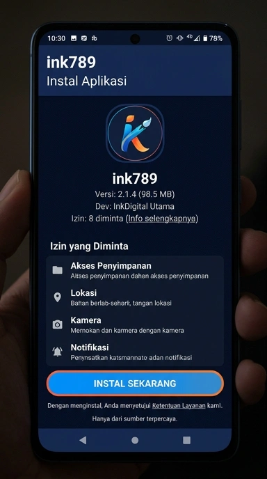 Tampilan halaman APK ink789