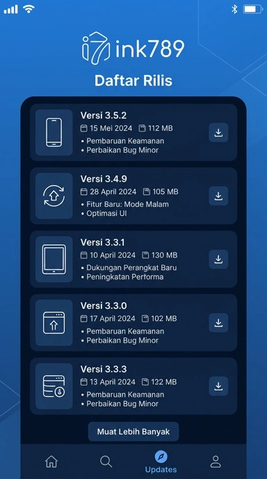 Tampilan riwayat versi ink789